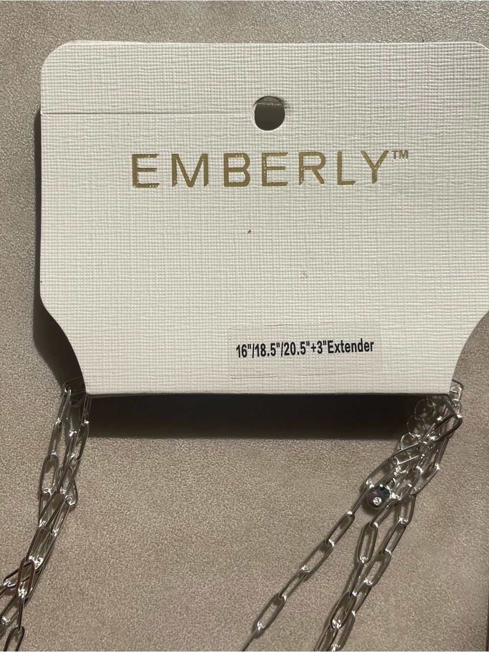 Emberly Multi-Strand Beaded Necklace Silver with Gray and White Marbled beads - Picture 3 of 4